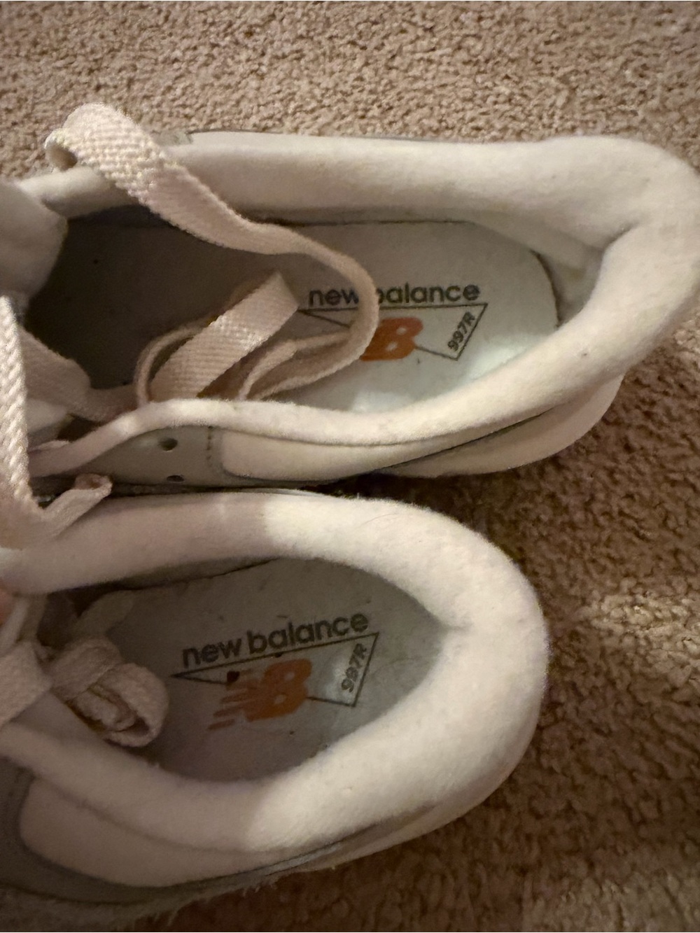 New Balance Women's Light Gray and Cream Athletic Sneakers - Picture 4 of 5